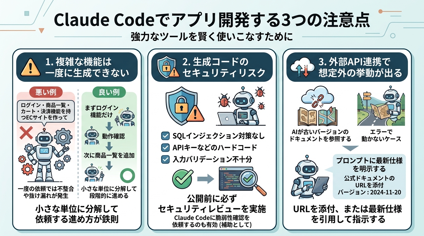 Claude Codeでアプリ開発する3つの注意点