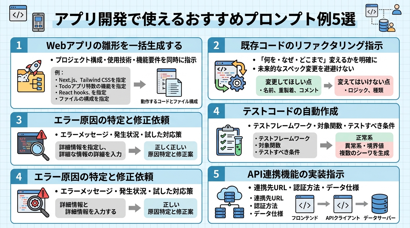 アプリ開発で使えるおすすめプロンプト例5選