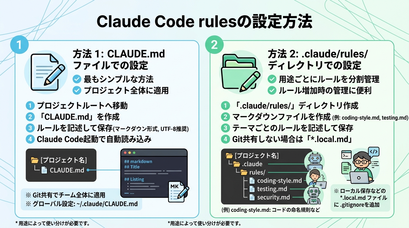 Claude Code rulesの設定方法