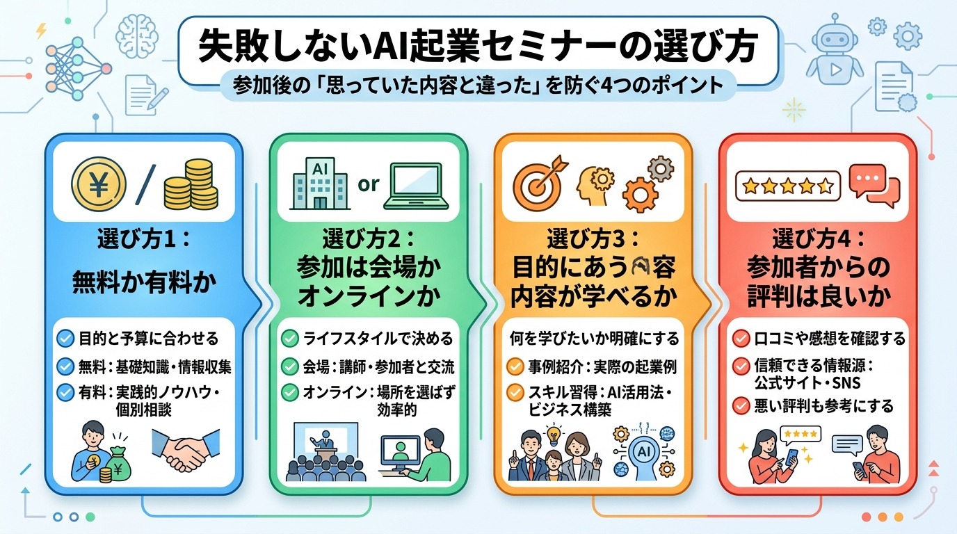 失敗しないAI起業セミナーの選び方