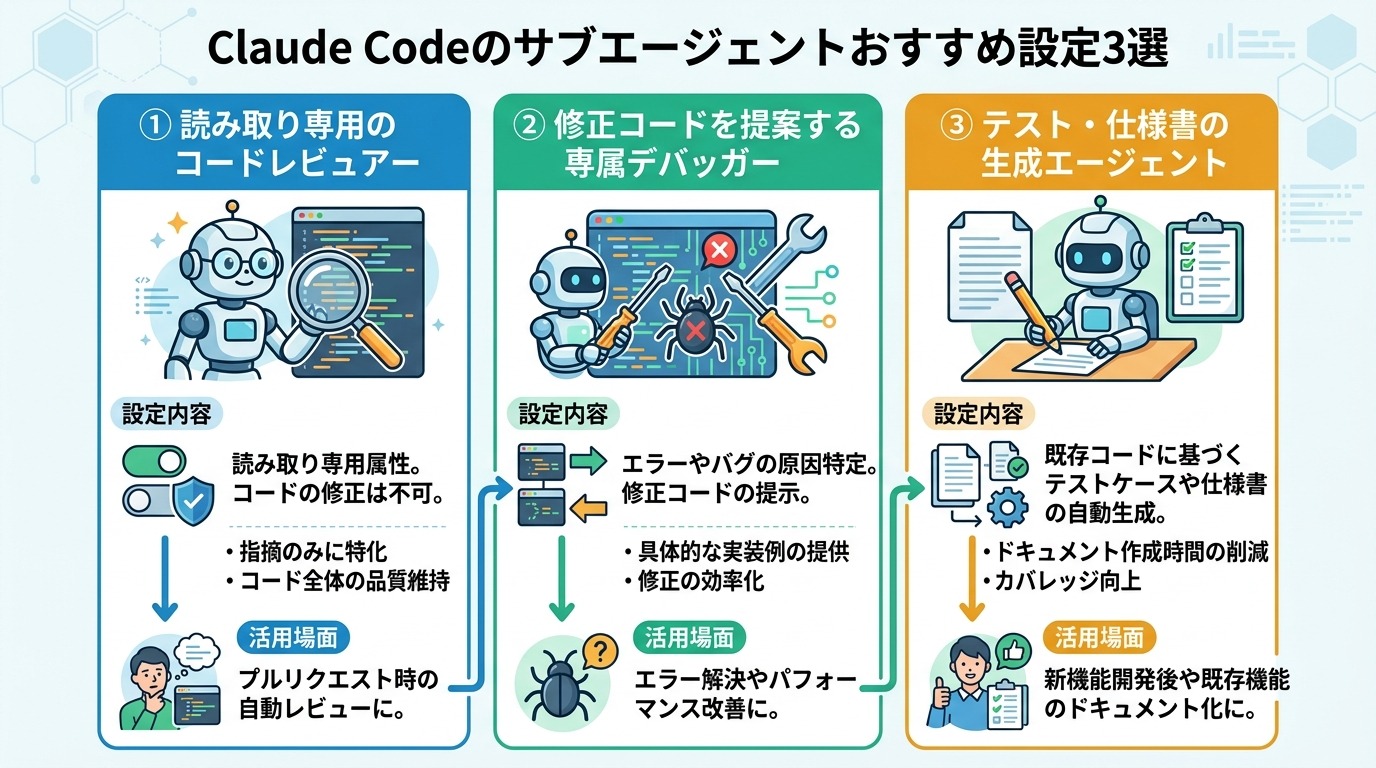 Claude Codeのサブエージェントおすすめ設定3選