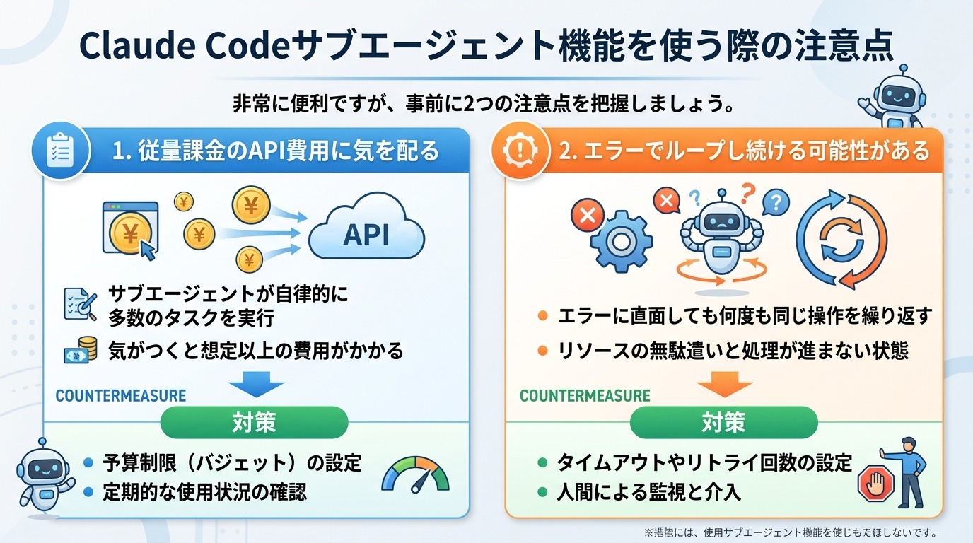Claude Codeサブエージェント機能を使う際の注意点