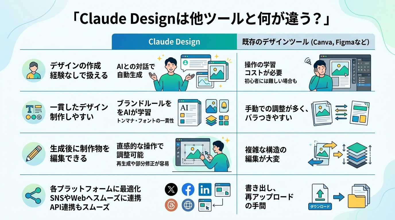 Claude Designは他ツールと何が違う？