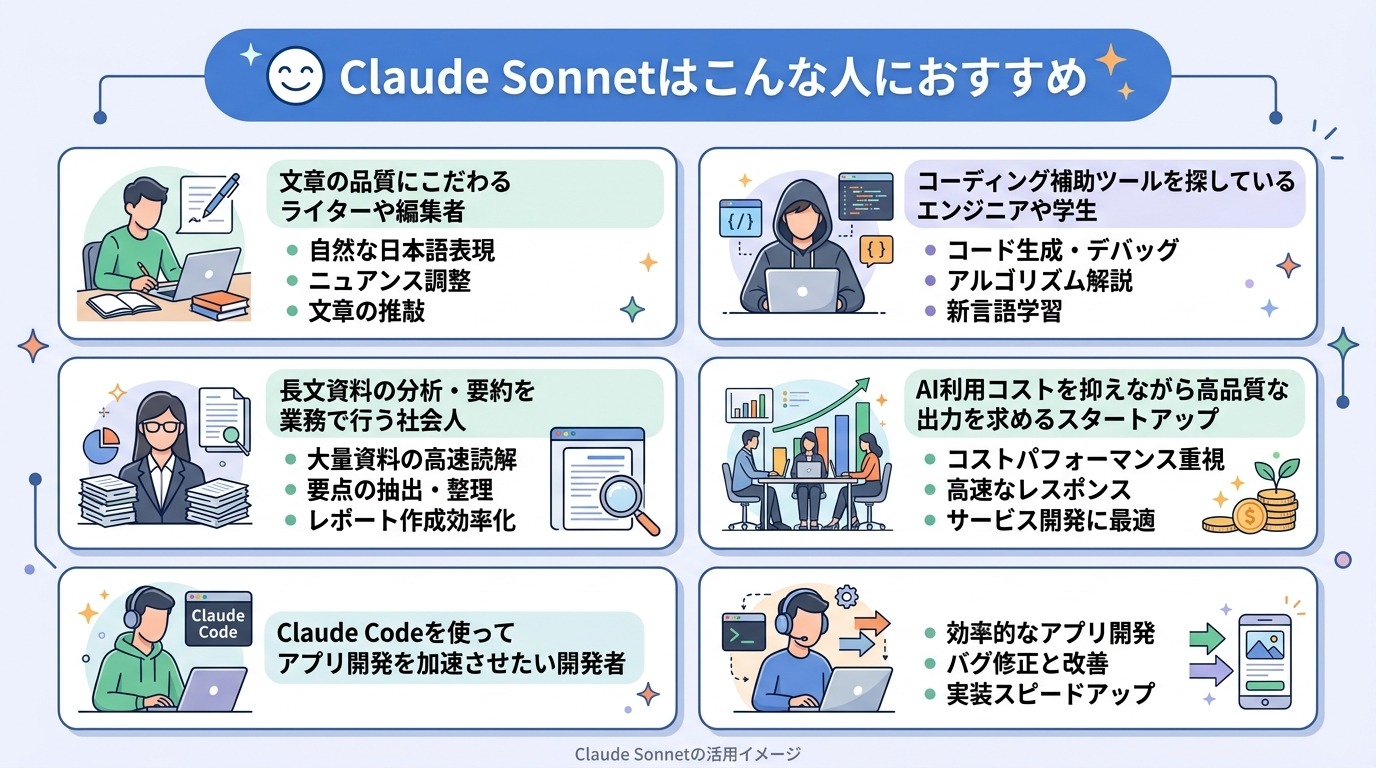Claude Sonnetはこんな人におすすめ