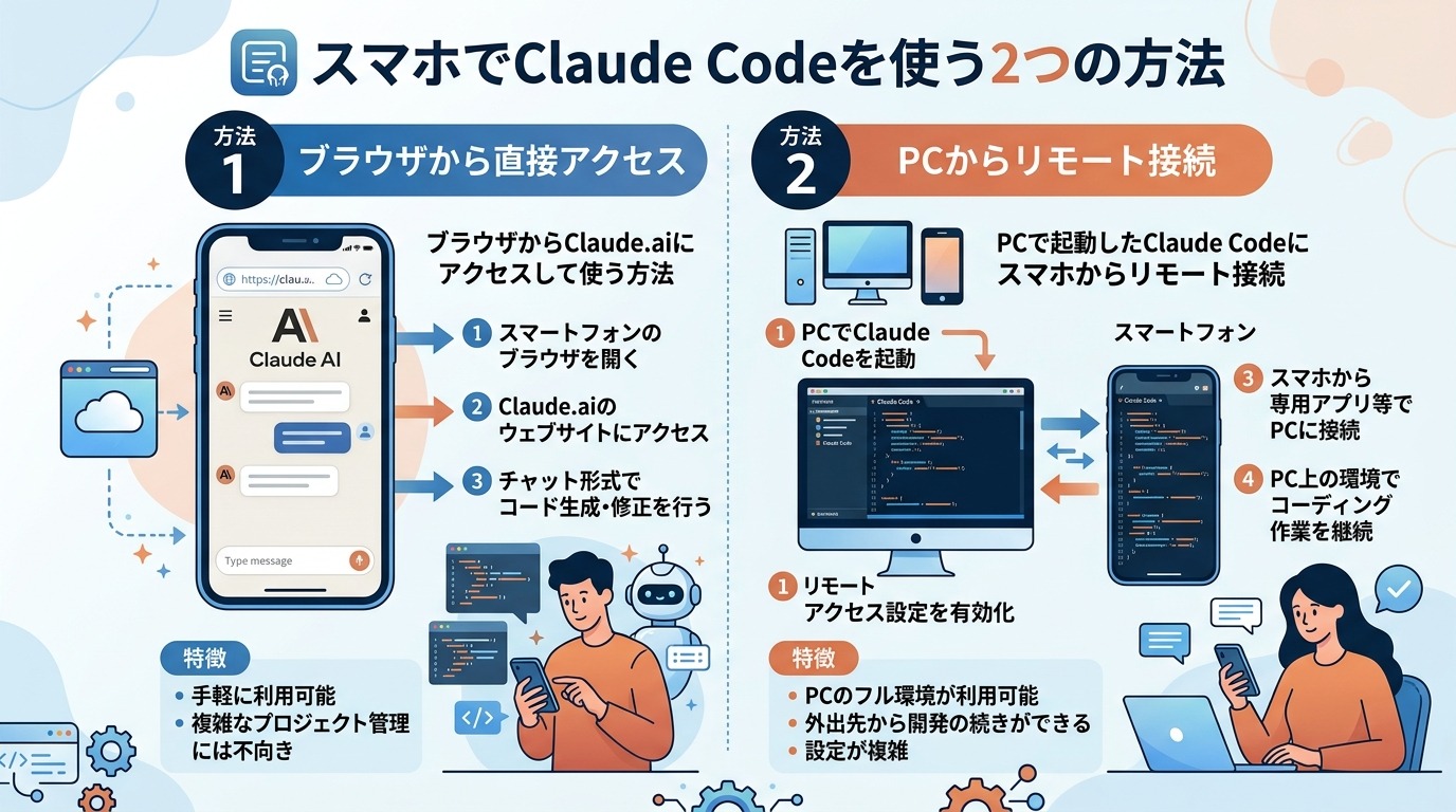 Claude Codeをスマホで使う2つの方法