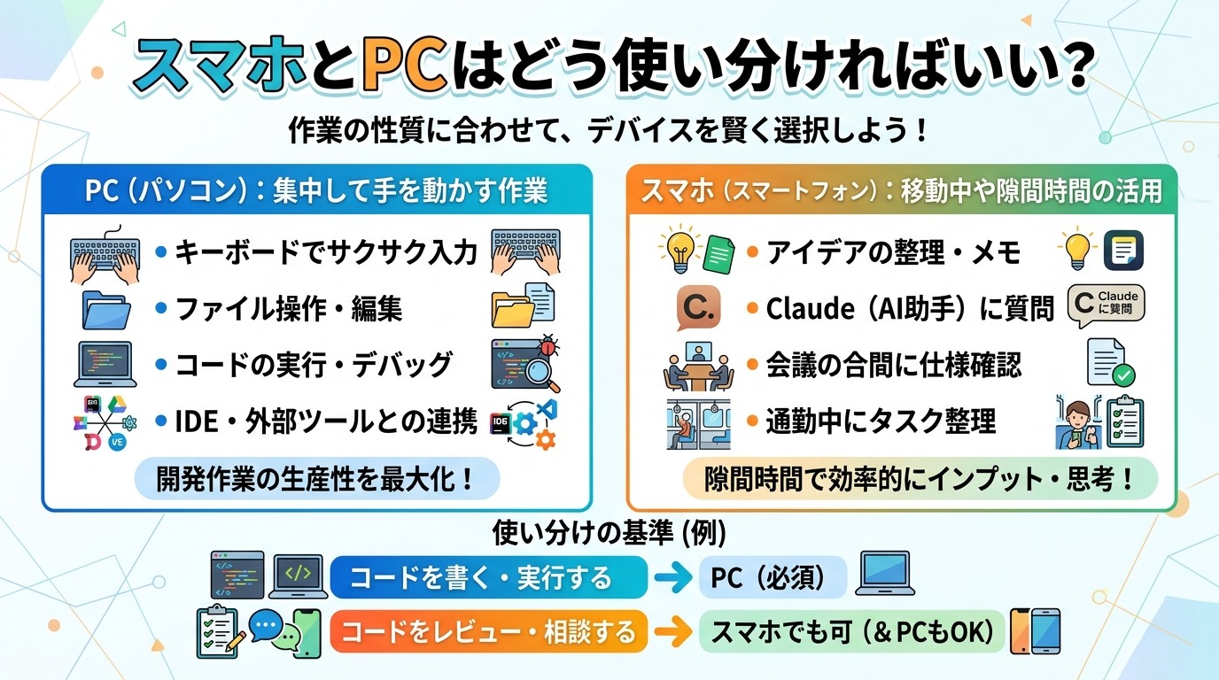 スマホとPCはどう使い分ければいい？