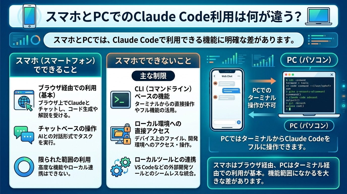 スマホとPCでのClaude Code利用は何が違う？