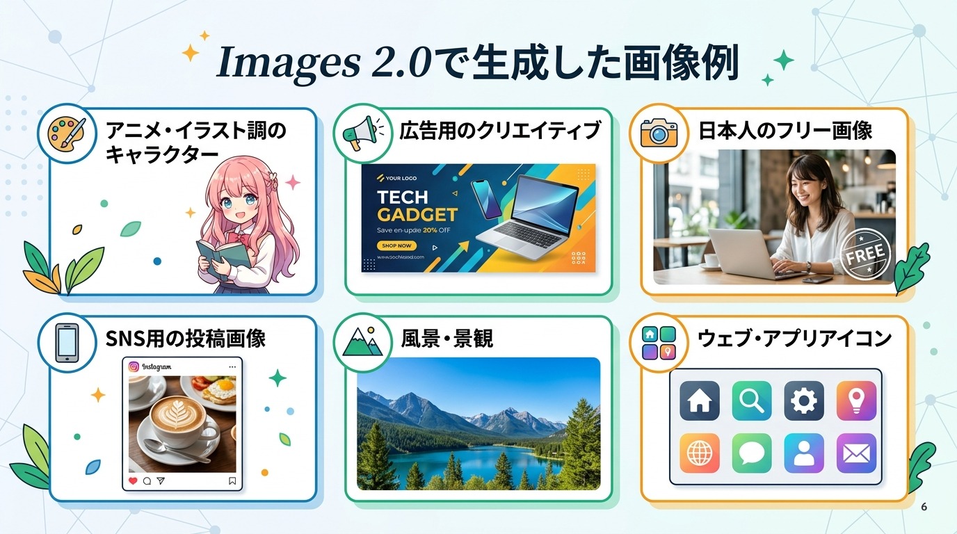 Images 2.0で生成した画像例
