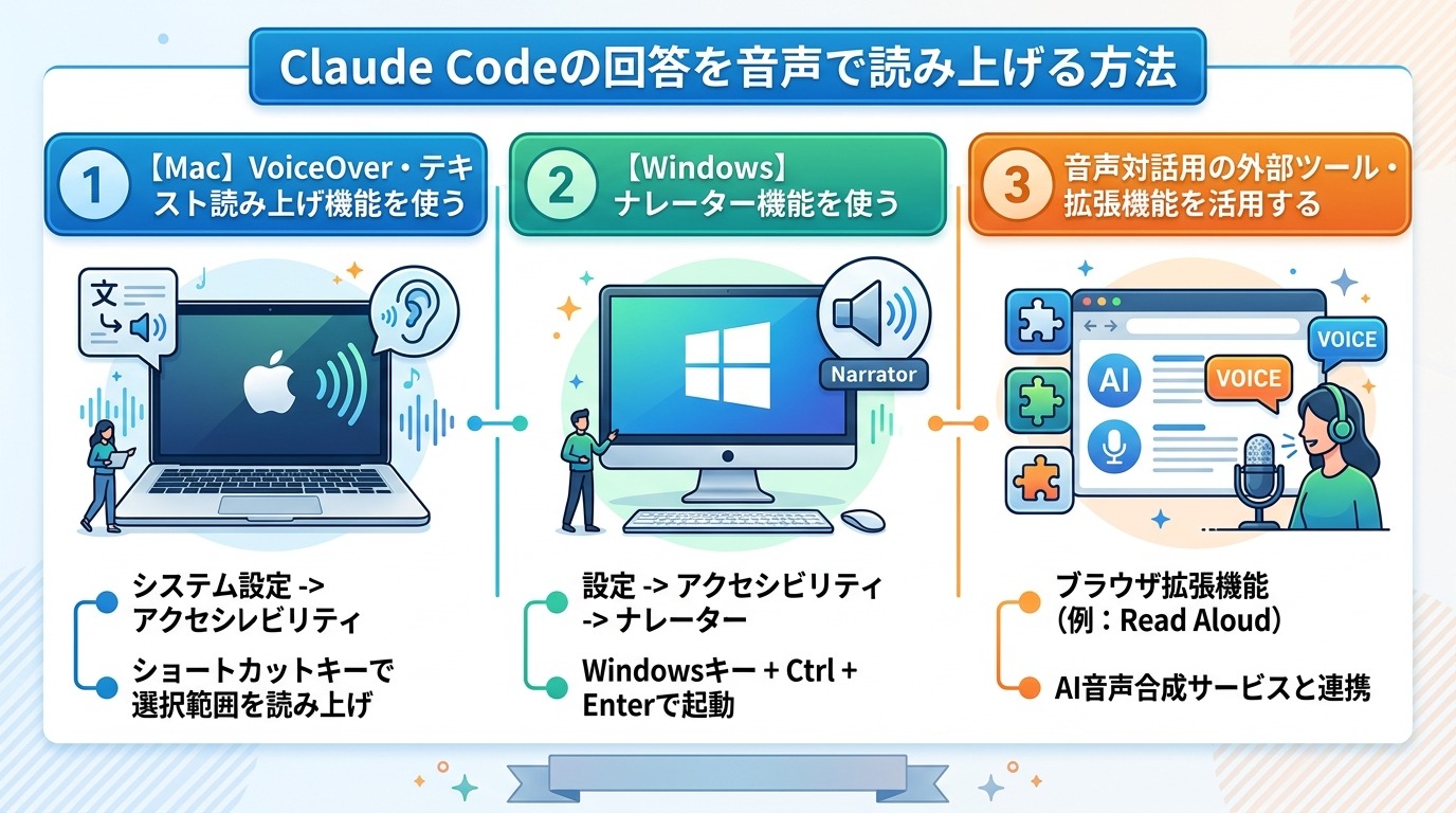 Claude Codeの回答を音声で読み上げる方法