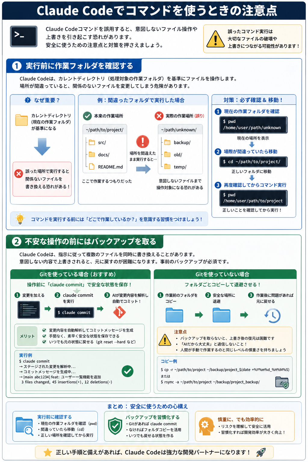 Claude Codeでコマンドを使うときの注意点