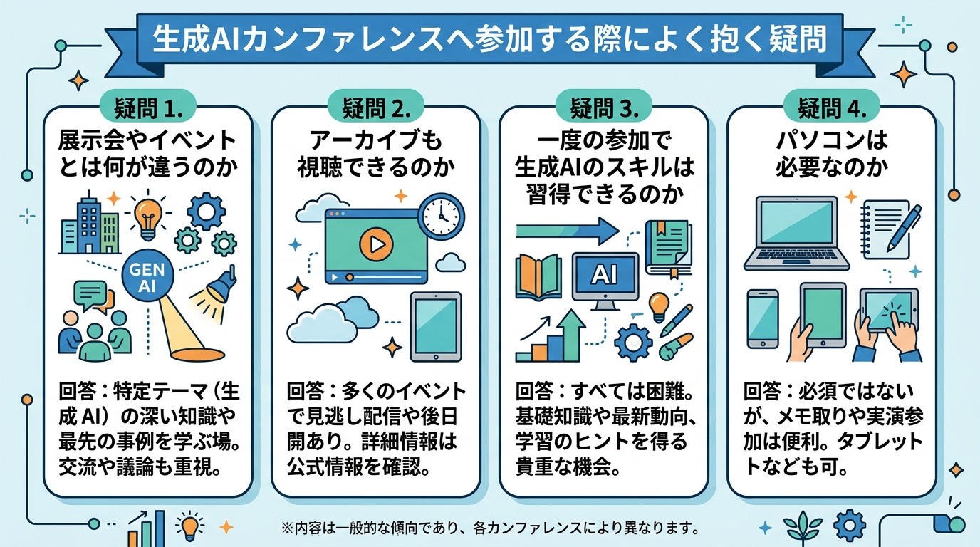 生成AIカンファレンスへ参加する際によく抱く疑問