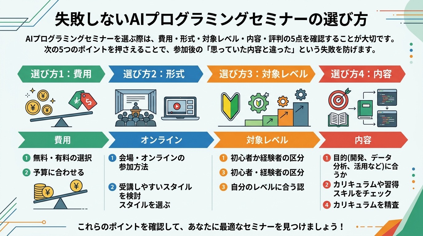 失敗しないAIプログラミングセミナーの選び方