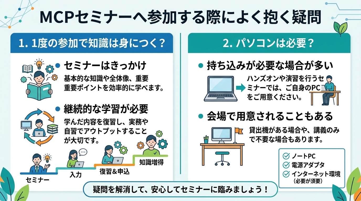 MCPセミナーへ参加する際によく抱く疑問