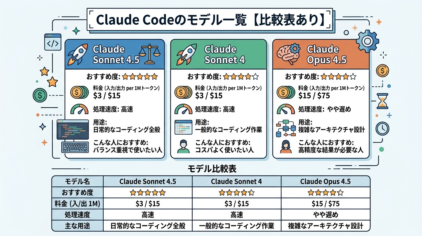 Claude Codeのモデル一覧【比較表あり】