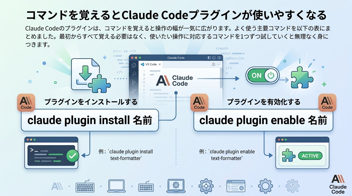 コマンドを覚えるとClaude Codeプラグインが使いやすくなる