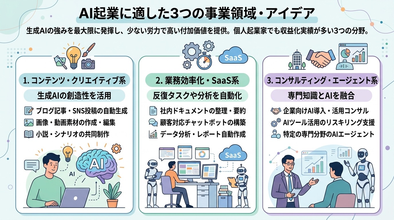 AI起業に適した3つの事業領域・アイデア