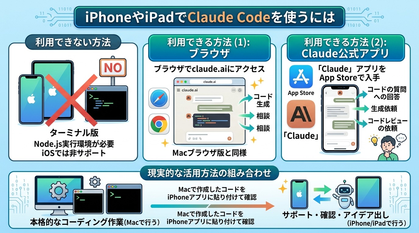 iPhoneやiPadでClaude Codeを使うには