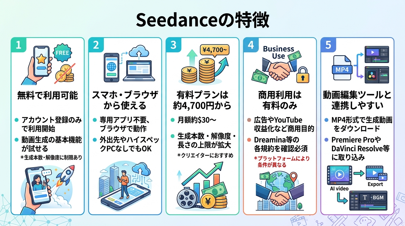 Seedanceの特徴