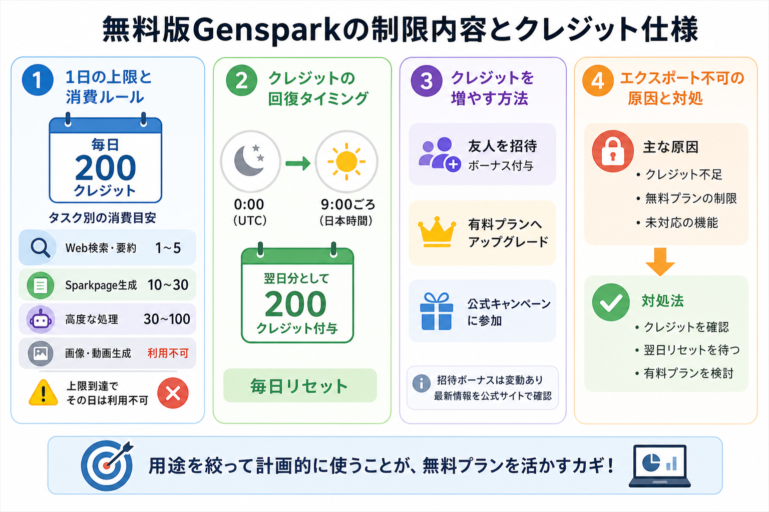 無料版Gensparkの制限内容とクレジット仕様