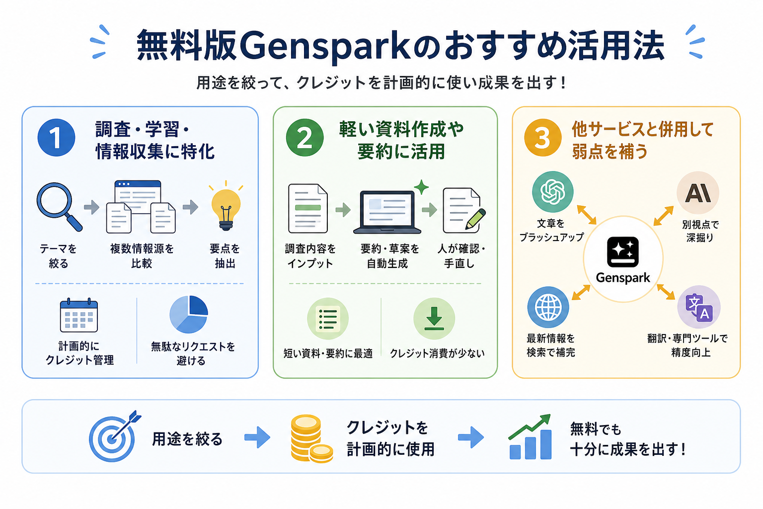 無料版Gensparkのおすすめ活用法