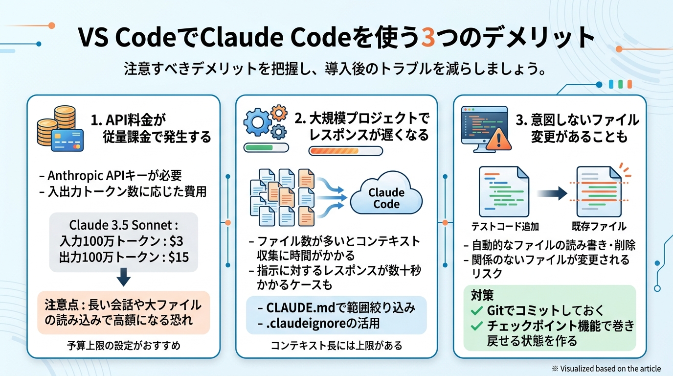 VS CodeでClaude Codeを使う3つのデメリット
