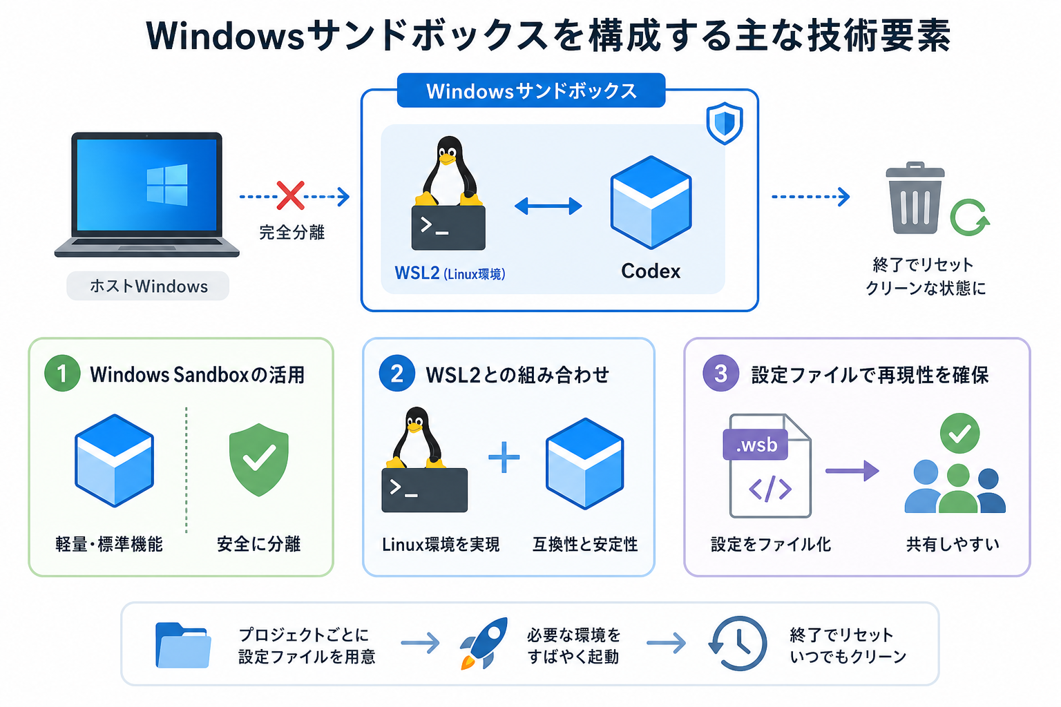 Windowsサンドボックスを構成する主な技術要素