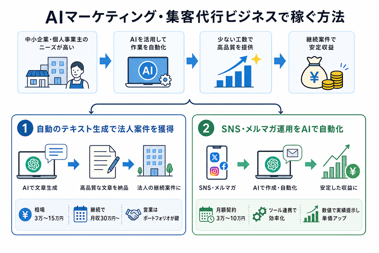 AIマーケティング・集客代行ビジネスで稼ぐ方法