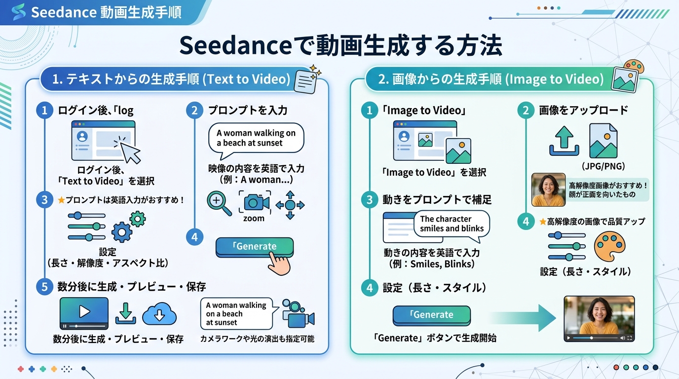 Seedanceで動画生成する方法