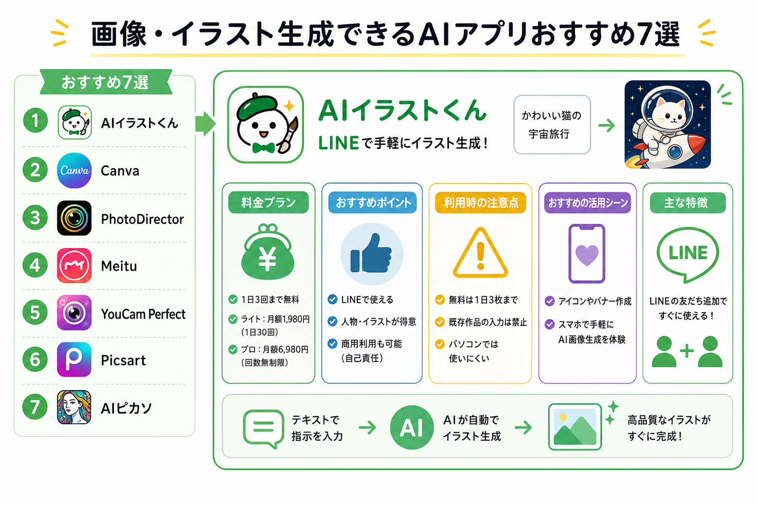 画像・イラスト生成できるAIアプリおすすめ7選