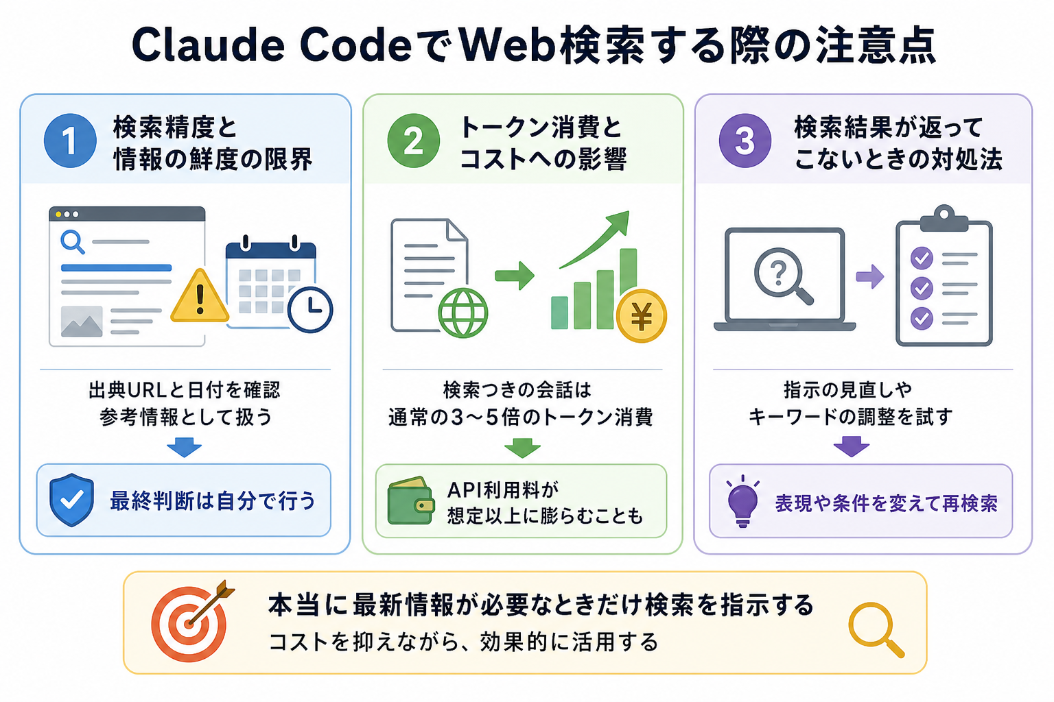 Claude CodeでWeb検索する際の注意点