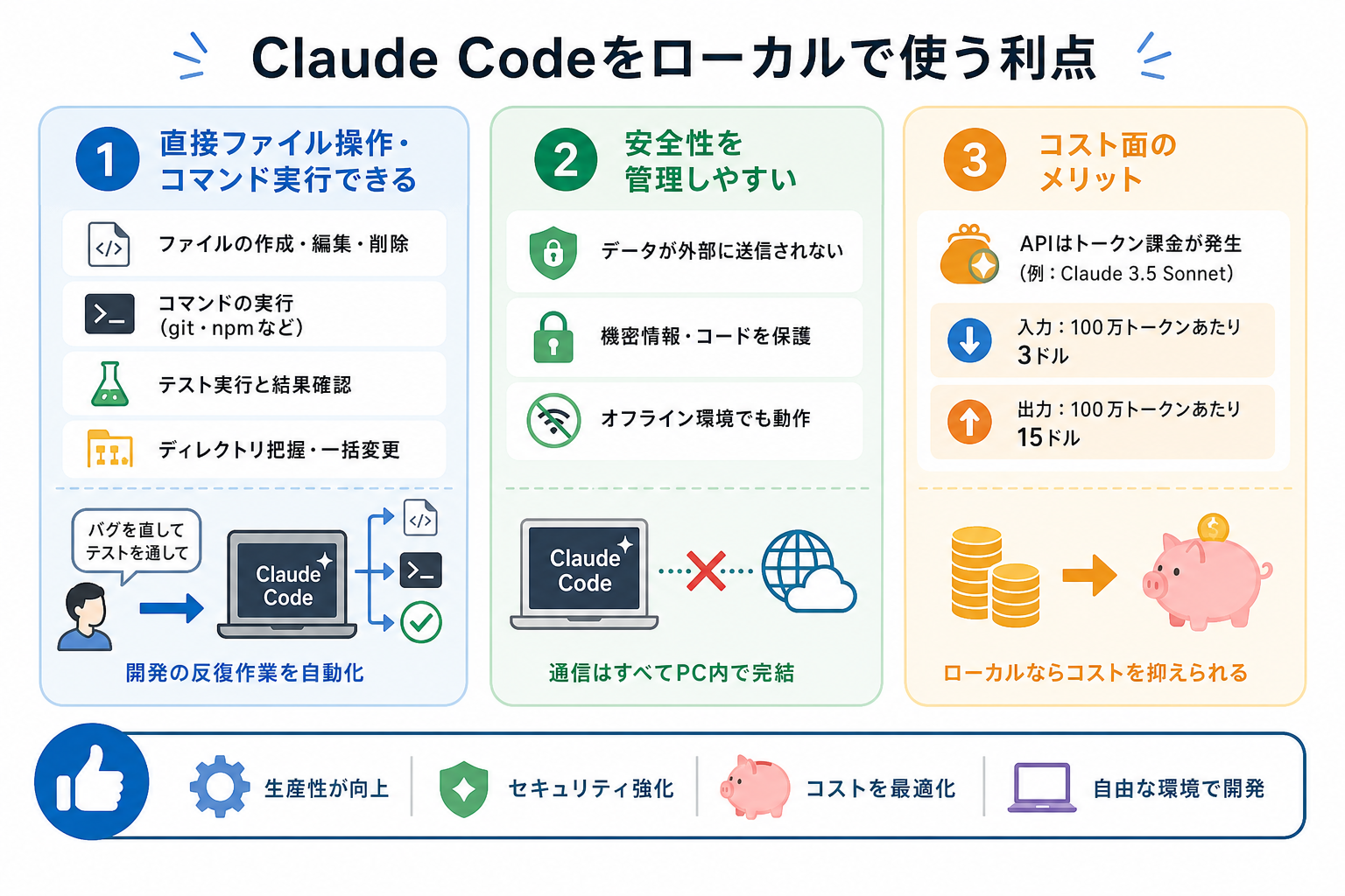 Claude Codeをローカルで使う利点