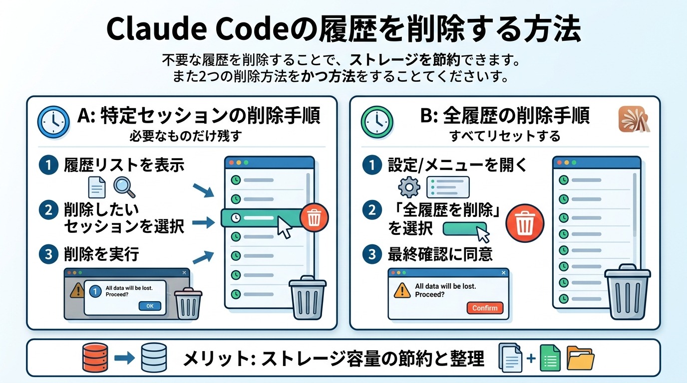 Claude Codeの履歴を削除する方法