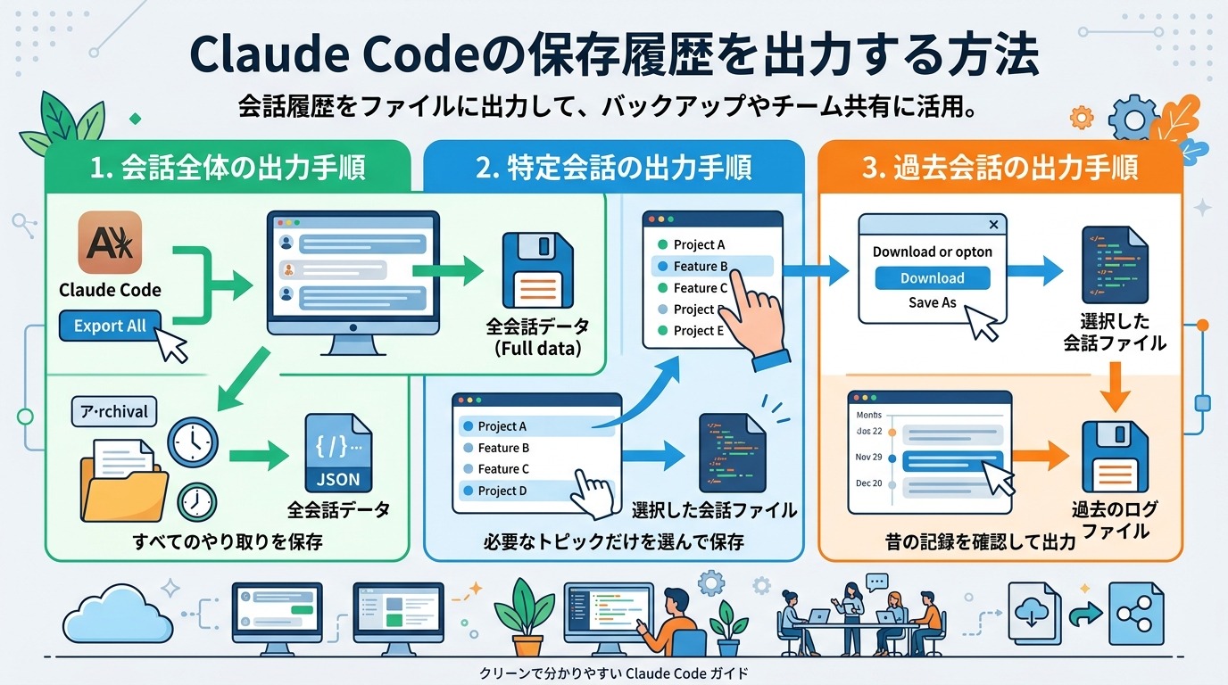 Claude Codeの保存履歴を出力する方法