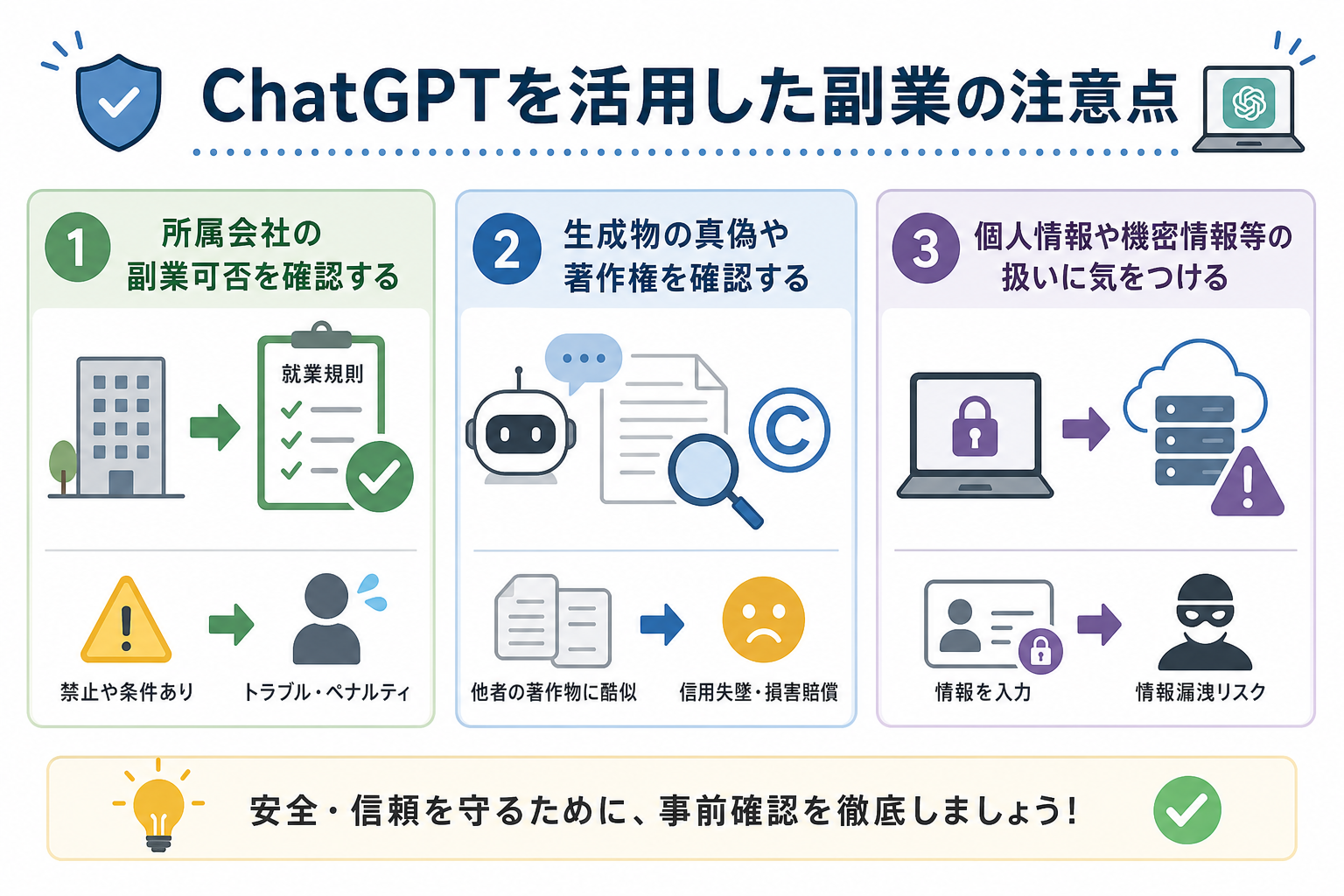 ChatGPTを活用した副業の注意点