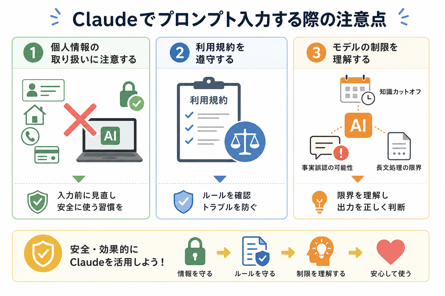 Claudeでプロンプト入力する際の注意点