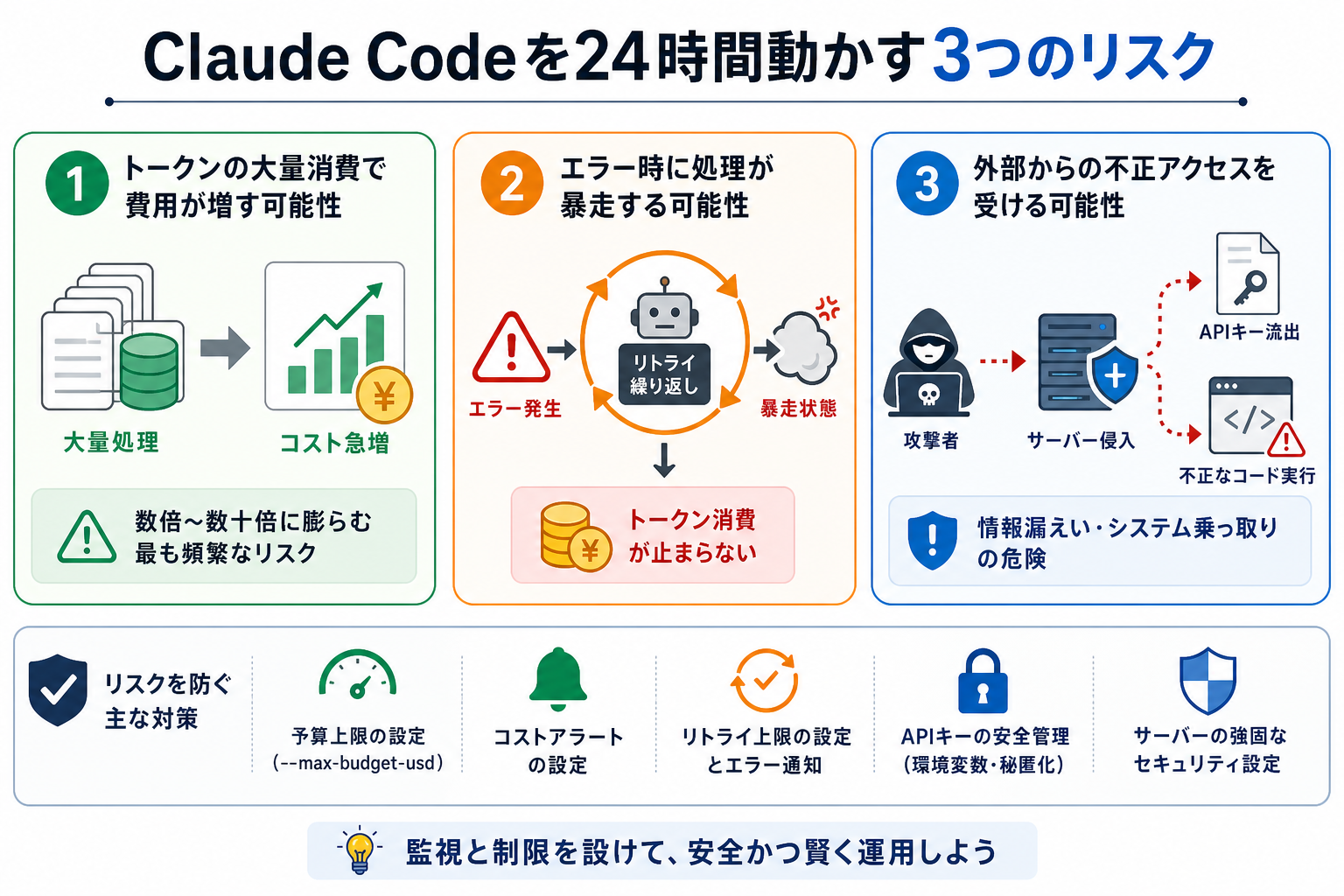 Claude Codeを24時間動かす3つのリスク