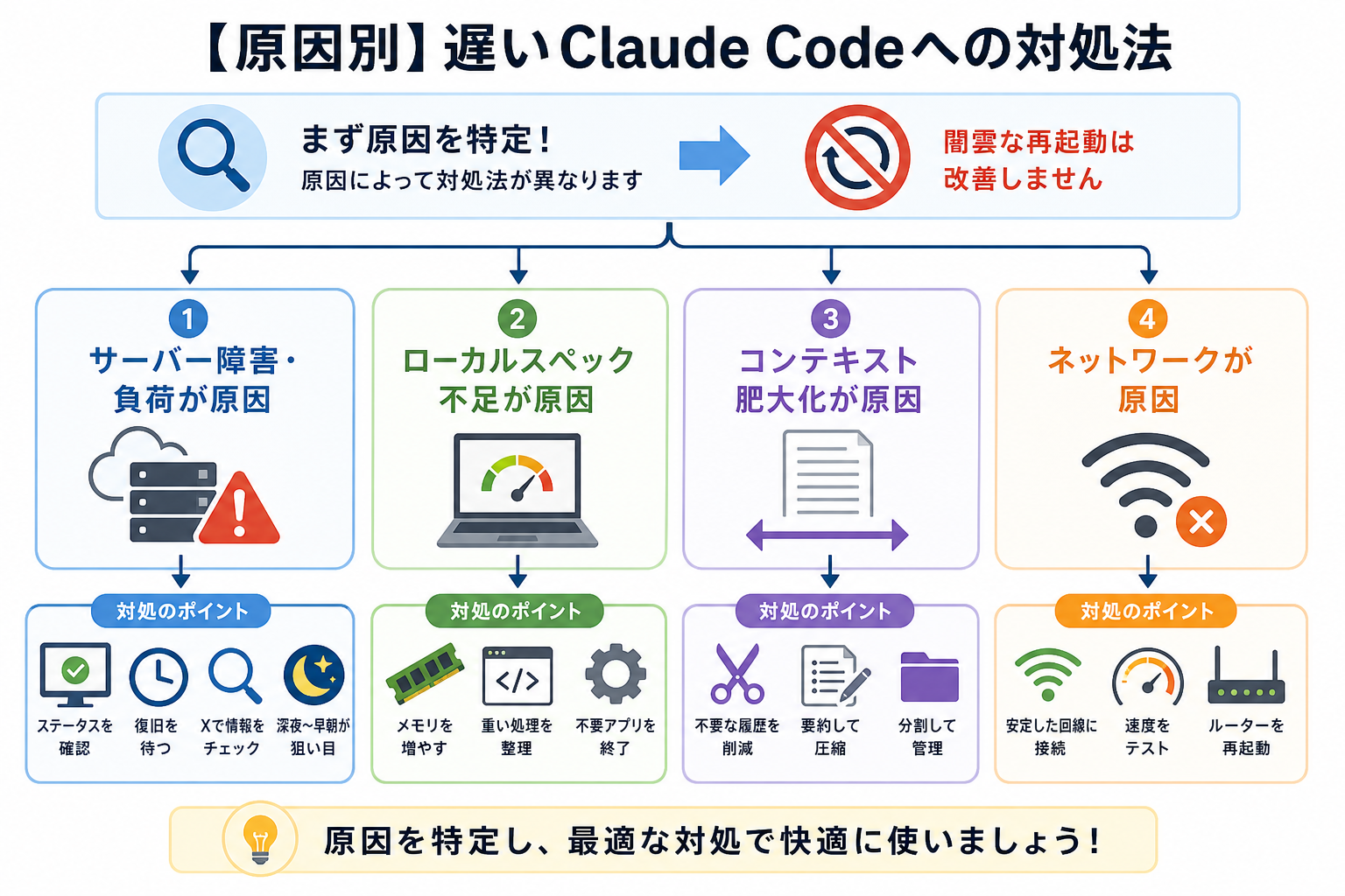 【原因別】遅いClaude Codeへの対処法