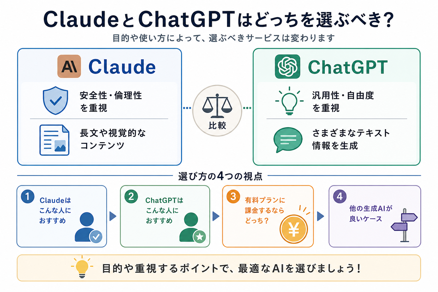 ClaudeとChatGPTはどっちを選ぶべき？