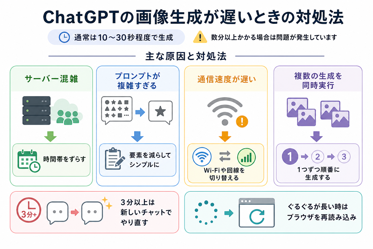 ChatGPTの画像生成が遅いときの対処法