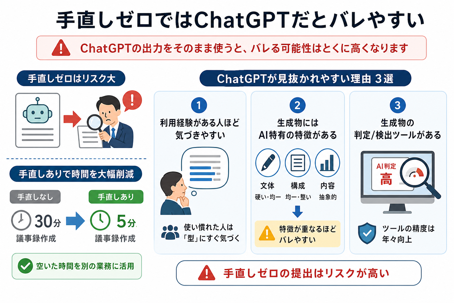 手直しゼロではChatGPTだとバレやすい