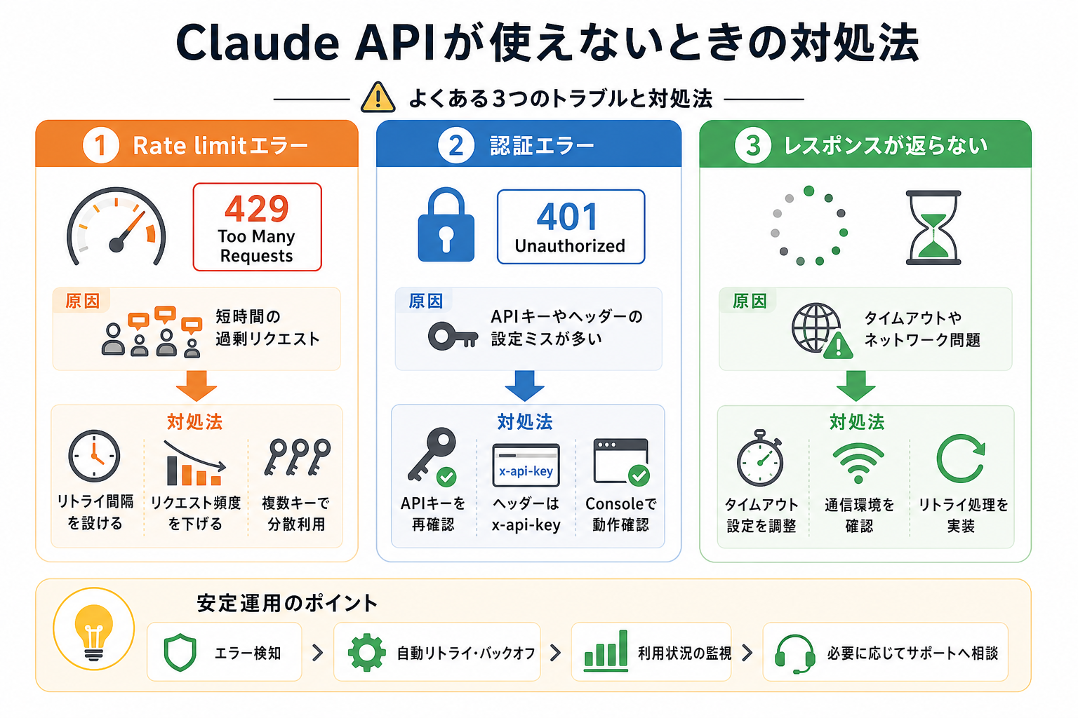 Claude APIが使えないときの対処法