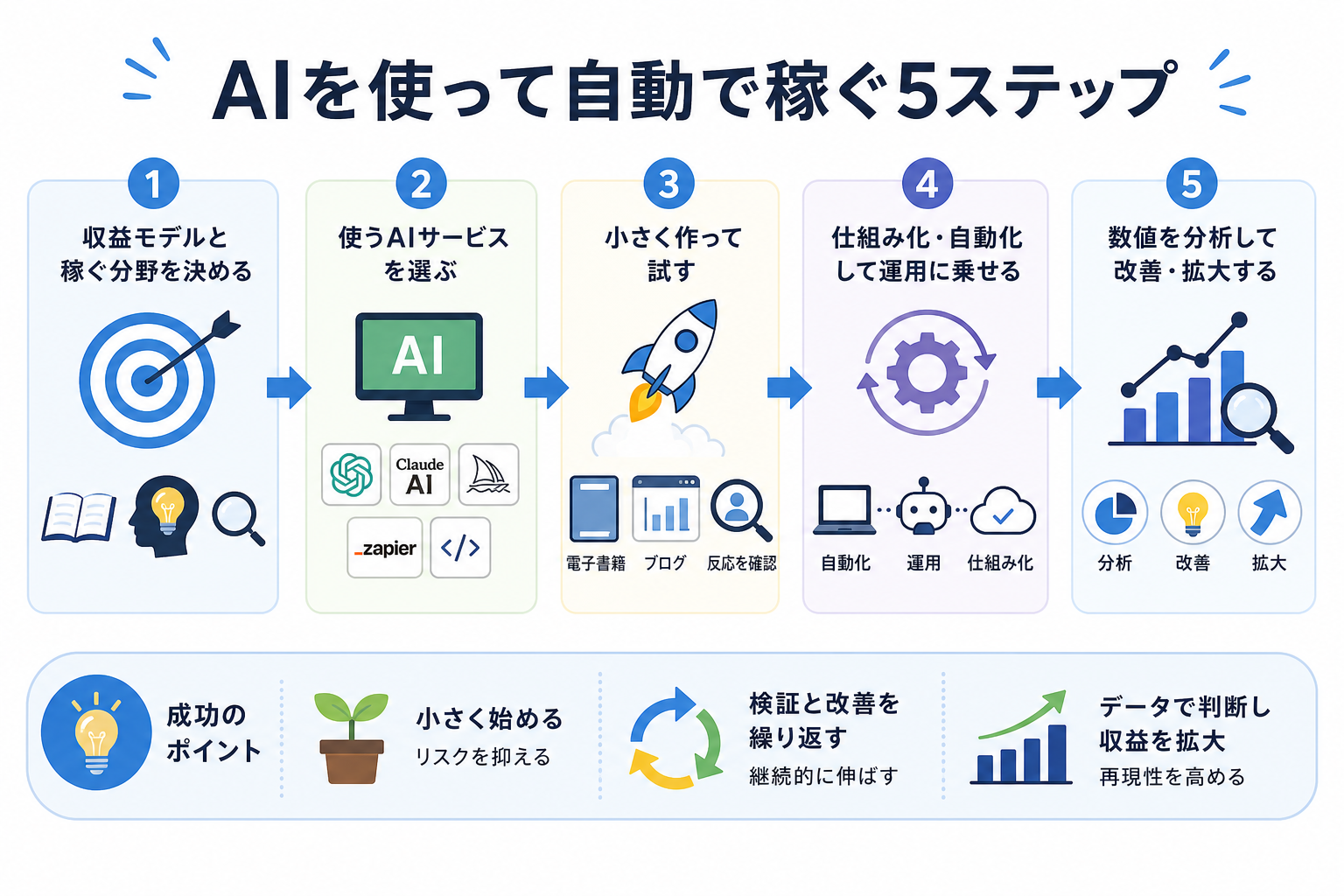 AIを使って自動で稼ぐ5ステップ