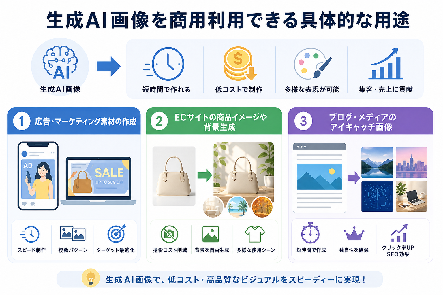 生成AI画像を商用利用できる具体的な用途