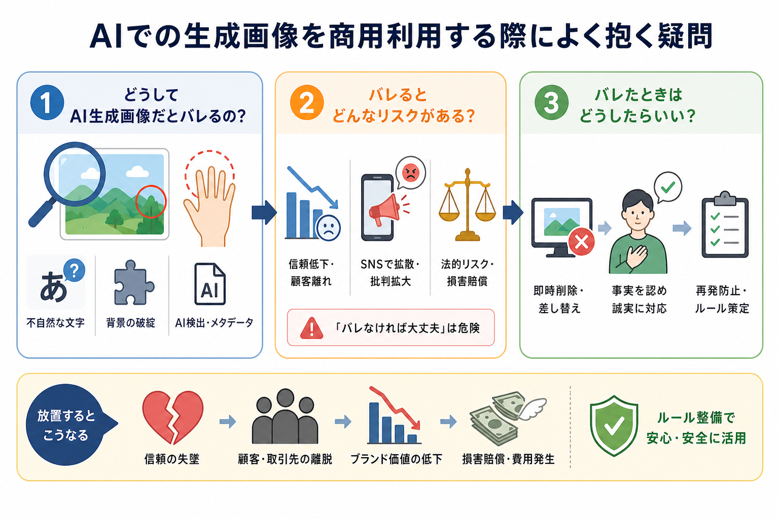AIでの生成画像を商用利用する際によく抱く疑問