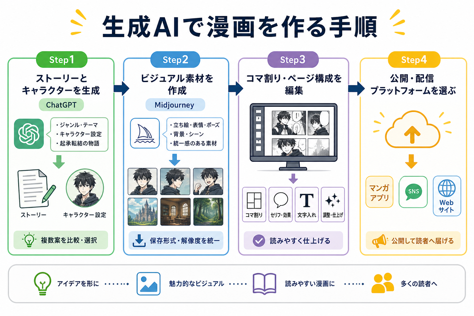 生成AIで漫画を作る手順