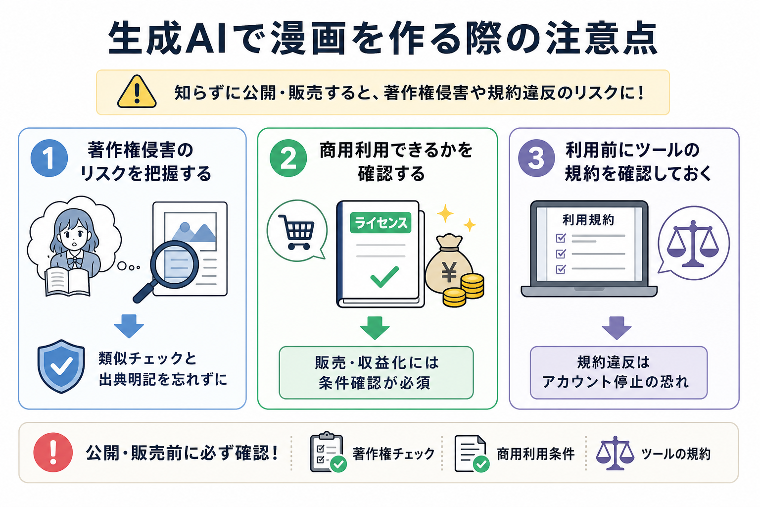 生成AIで漫画を作る際の注意点