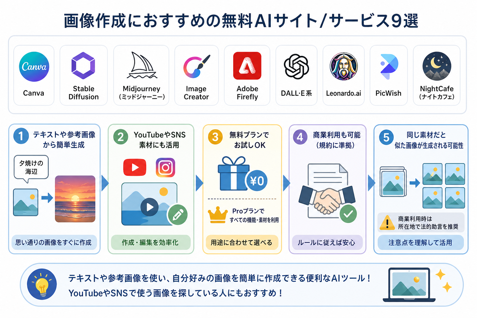 画像作成におすすめの無料AIサイト/サービス9選