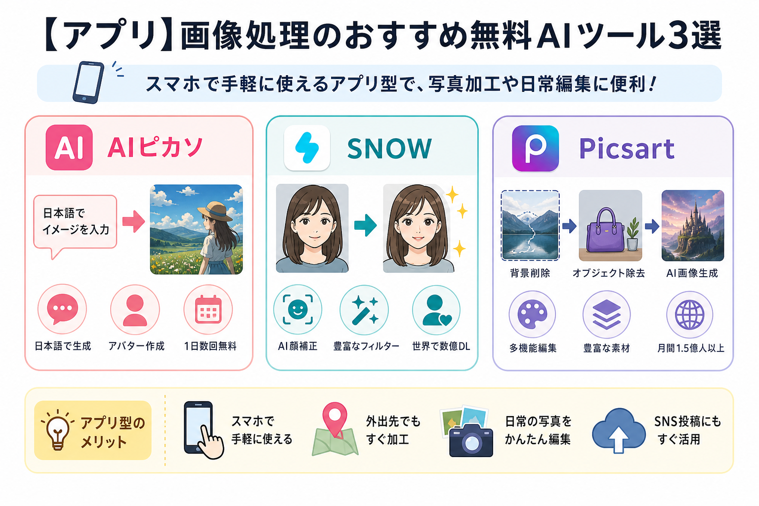 【アプリ】画像処理のおすすめ無料AIツール3選
