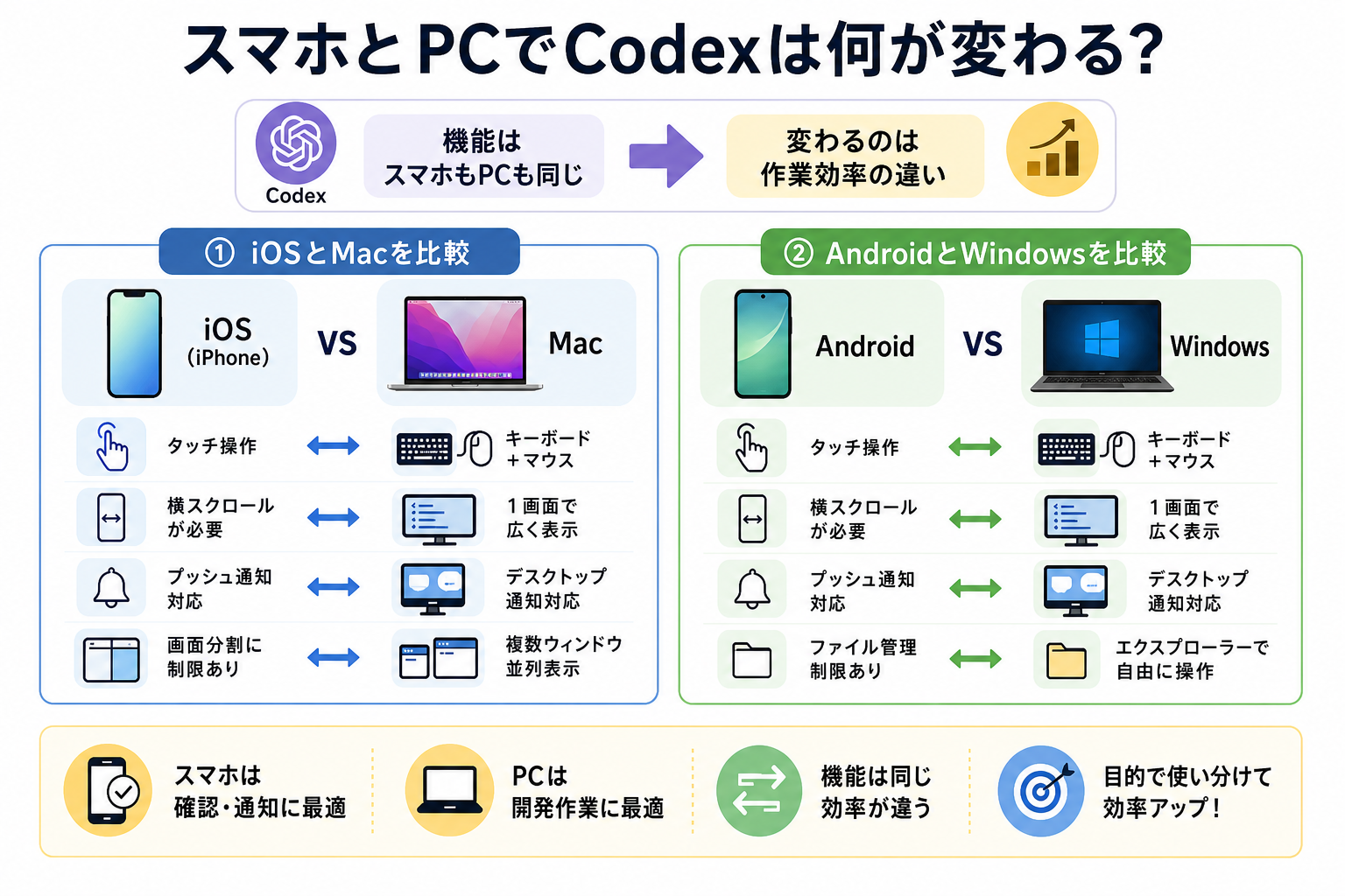 スマホとPCでCodexは何が変わる？