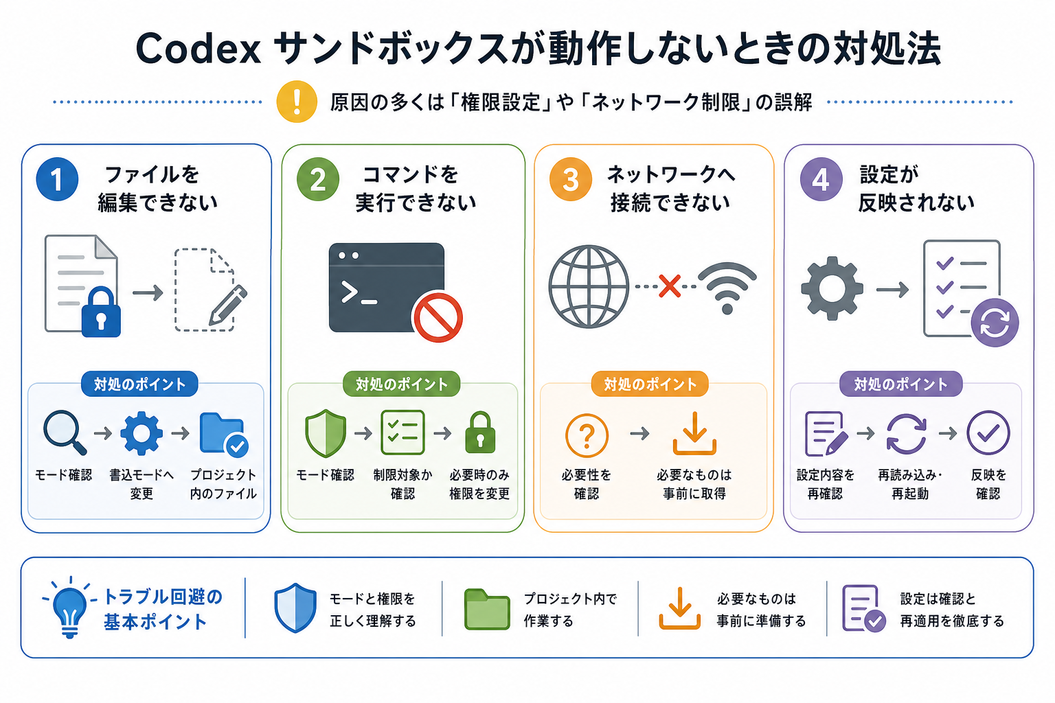 Codex サンドボックスが動作しないときの対処法